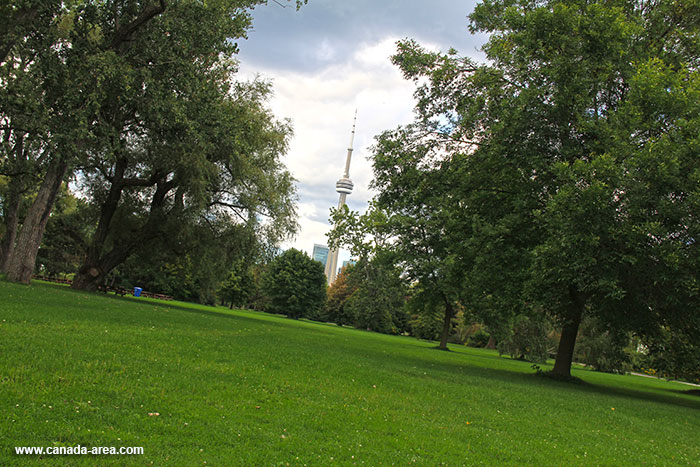 Вид на CN Tower с Toronto Island